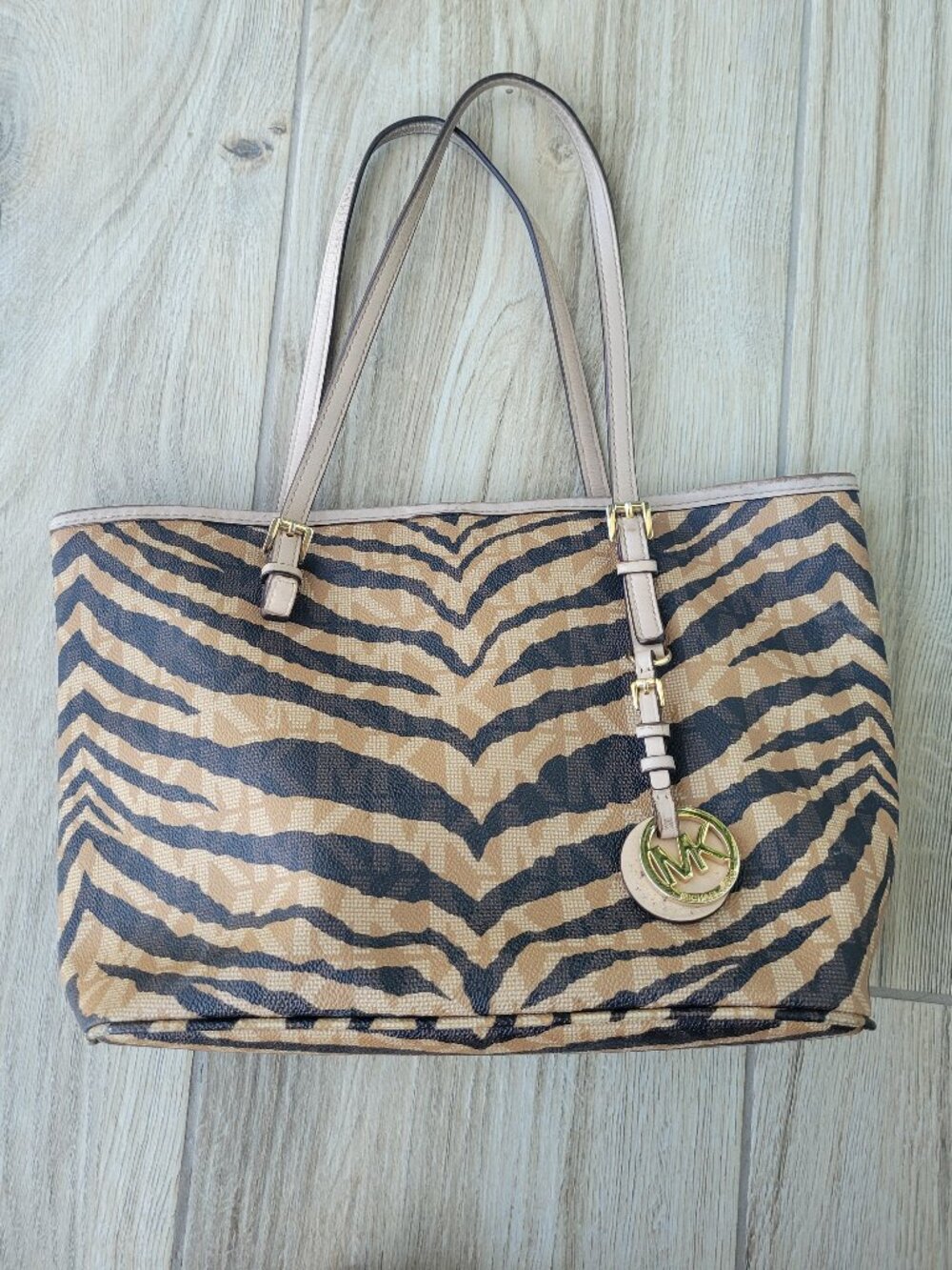 Michael Kors Jet Set Tiger Stripe Signature Tote Bag